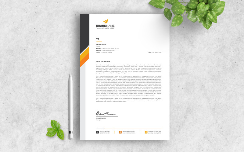 Briefkopf-Design, moderner Briefkopf, professioneller Briefkopf, minimalistisches Briefkopf-Design