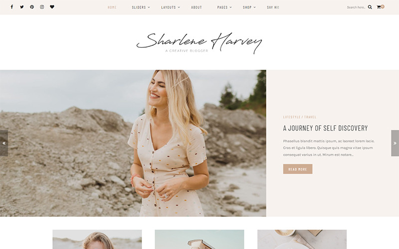 Sharlene - Személyes utazási blog téma