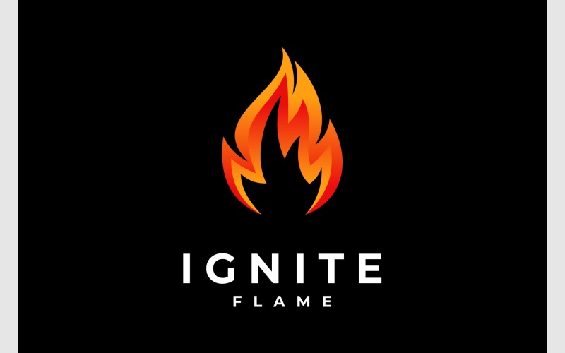 Allumer le logo coloré de feu de flamme