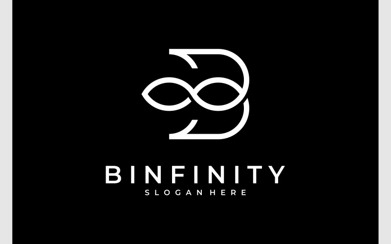 Bokstaven B Infinity Minimalistisk logotyp