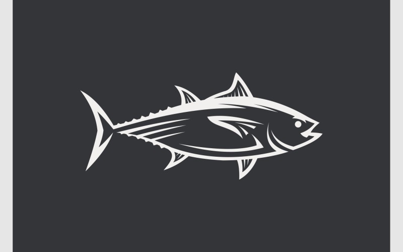 Logo De Silueta Plana De Atún