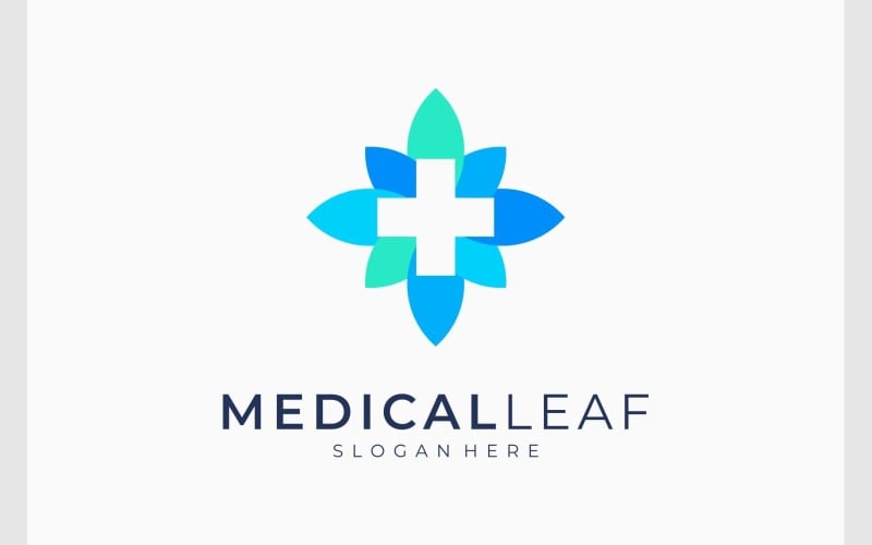 Logo liścia kwiatu medycznego opieki zdrowotnej