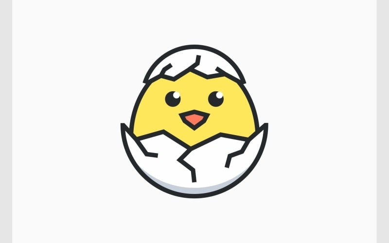 Logotipo de dibujos animados de huevo de pollito