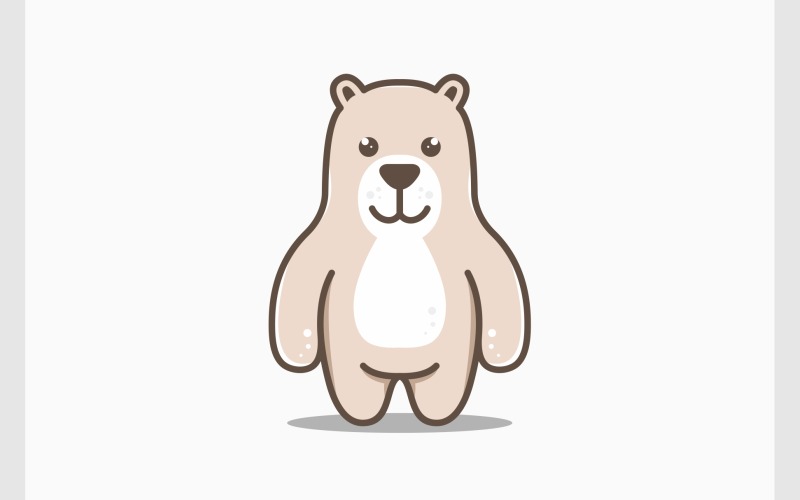 Schattige beer cartoon mascotte logo