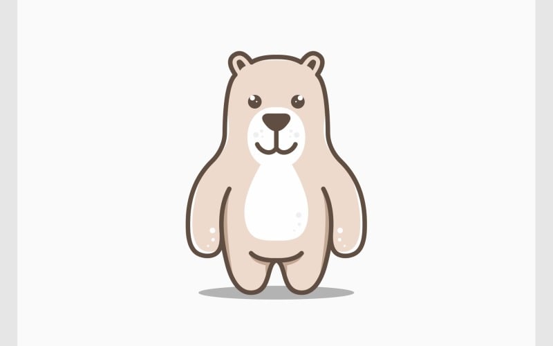 Söt björn tecknad maskot logotyp