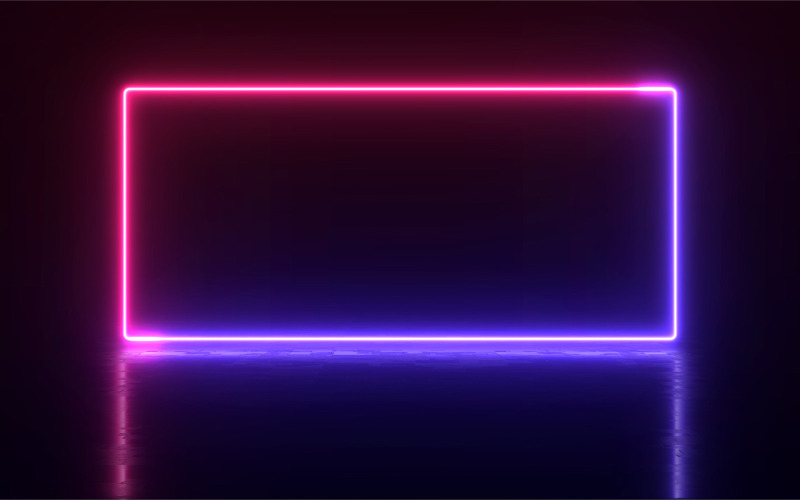 3D gör Neon effekt ljus bakgrundsdesign