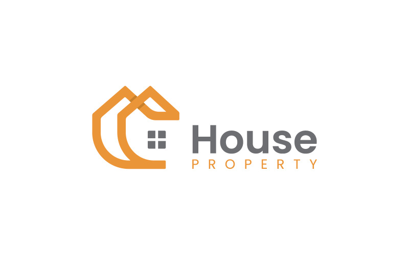 Modèle de conception de logo de ligne immobilière de maison