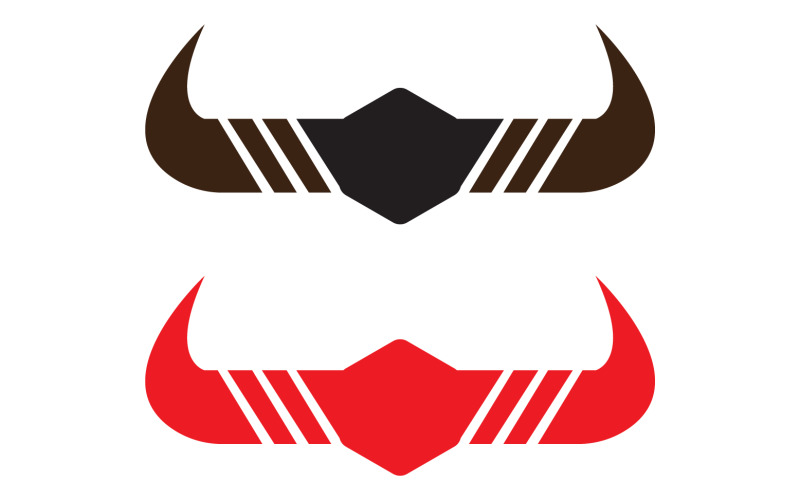 Boğa ve manda kafalı inek hayvan maskot logosu tasarım vektörü sürüm 9