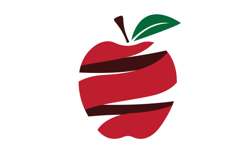 Modello logo icona frutta mela versione 17