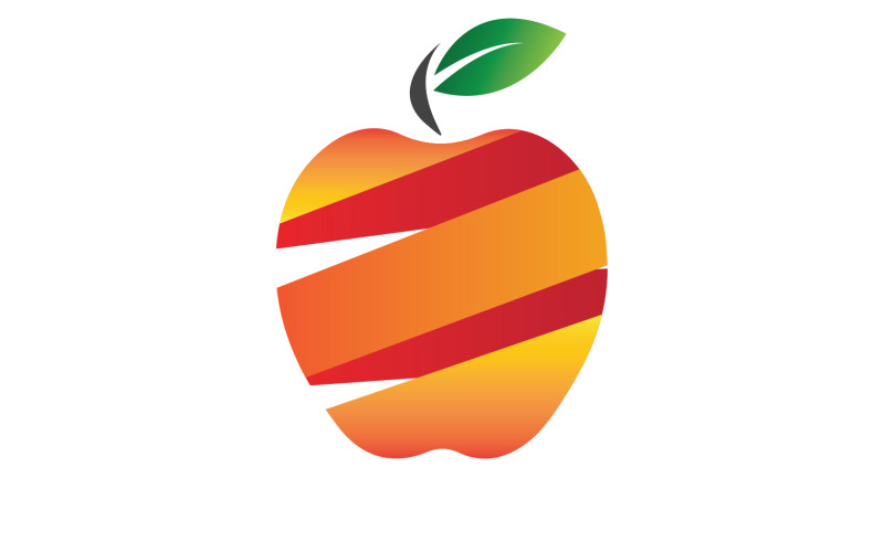 Modello logo icona frutta mela versione 37