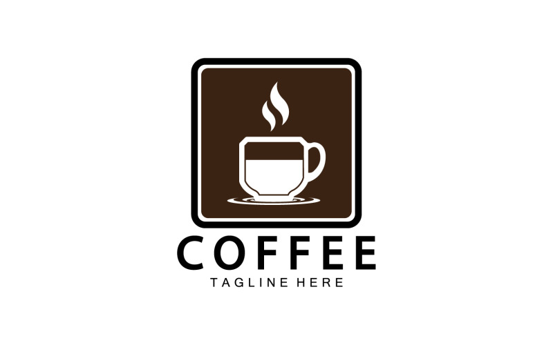 Плоска кав'ярня значок колекції логотип версії 22
