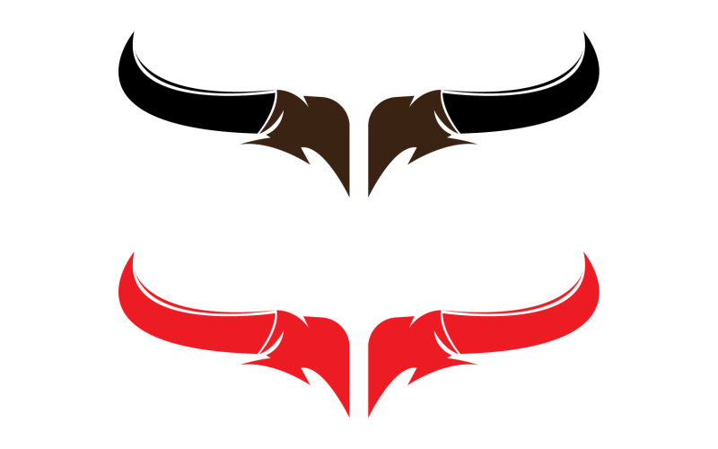 Testa di toro e bufalo mucca animale mascotte logo disegno vettoriale versione 16