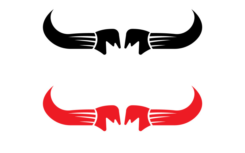 Testa di toro e bufalo mucca animale mascotte logo disegno vettoriale versione 1