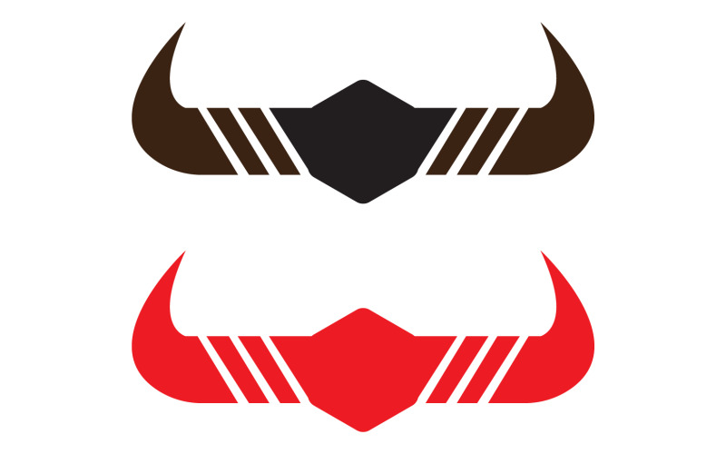 Tjur och buffelhuvud ko djur maskot logotyp design vektor version 9