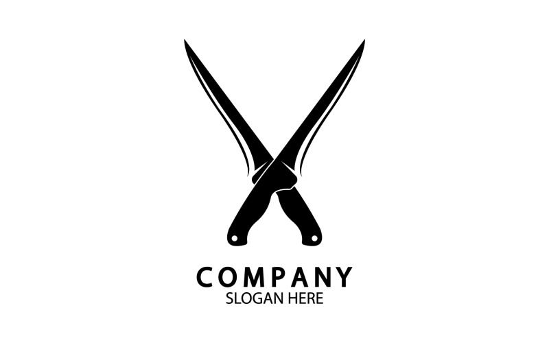 Coltello da cucina simbolo modello logo vettoriale versione 25