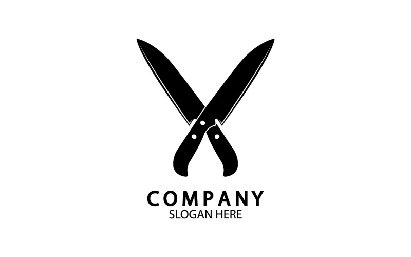 Coltello da cucina simbolo modello logo vettoriale versione 9
