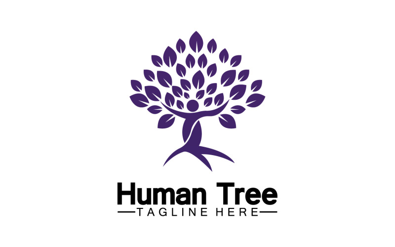 Concept d'arbre humain amour sauver logo vert version 21