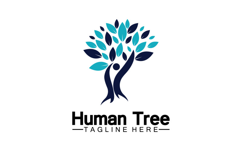 Concetto di albero umano amore salva logo verde versione 13
