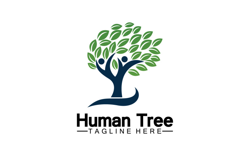 Concetto di albero umano amore salva logo verde versione 22