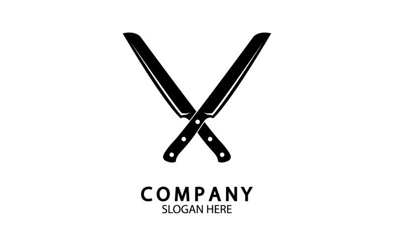 Couteau de cuisine symbole modèle logo vectoriel version 32