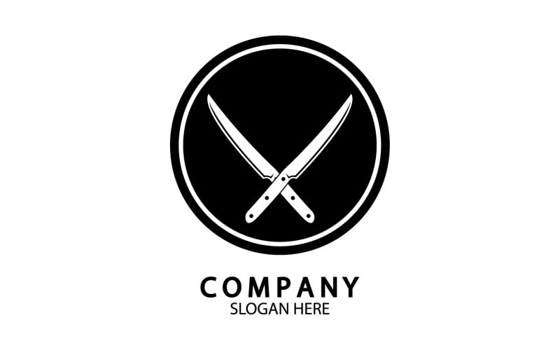 Couteau de cuisine symbole modèle logo vectoriel version 53