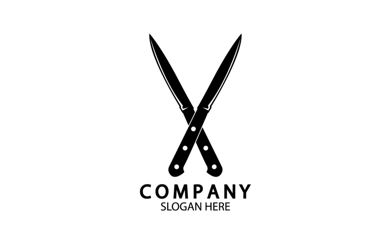 Kitchen knife symbol template logo vector version 14