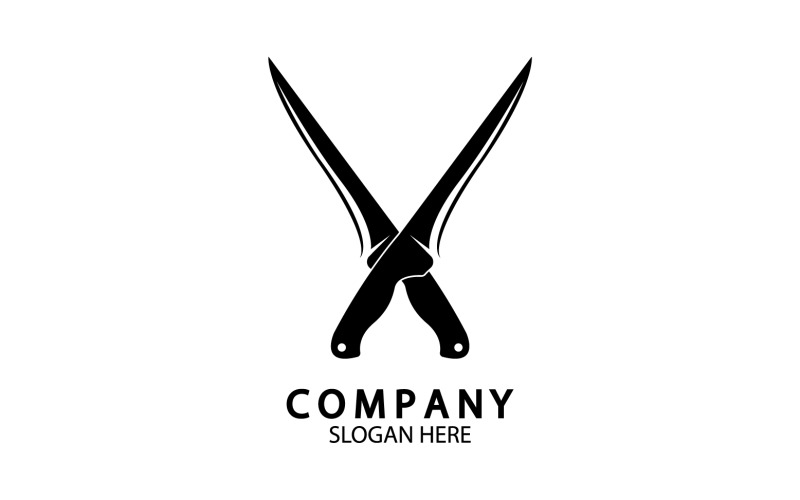 Kitchen knife symbol template logo vector version 25