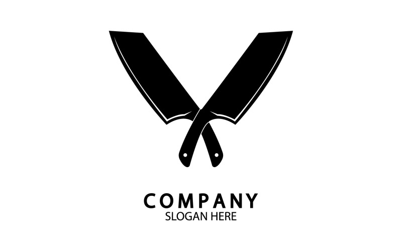 Kökskniv symbol mall logotyp vektor version 37