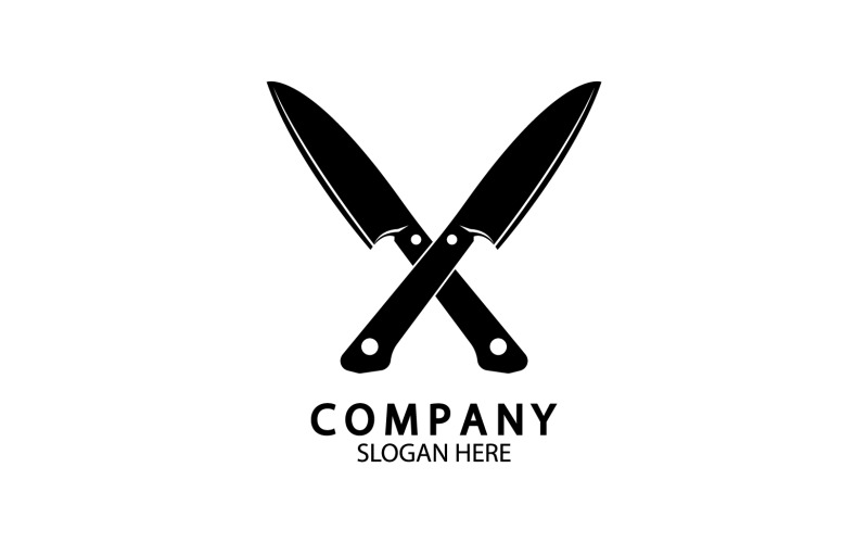 Küchenmesser-Symbol-Vorlage, Logo-Vektor, Version 11