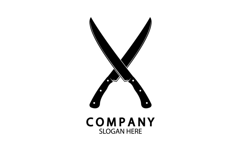 Logo šablony symbolu kuchyňského nože vektorové verze 27