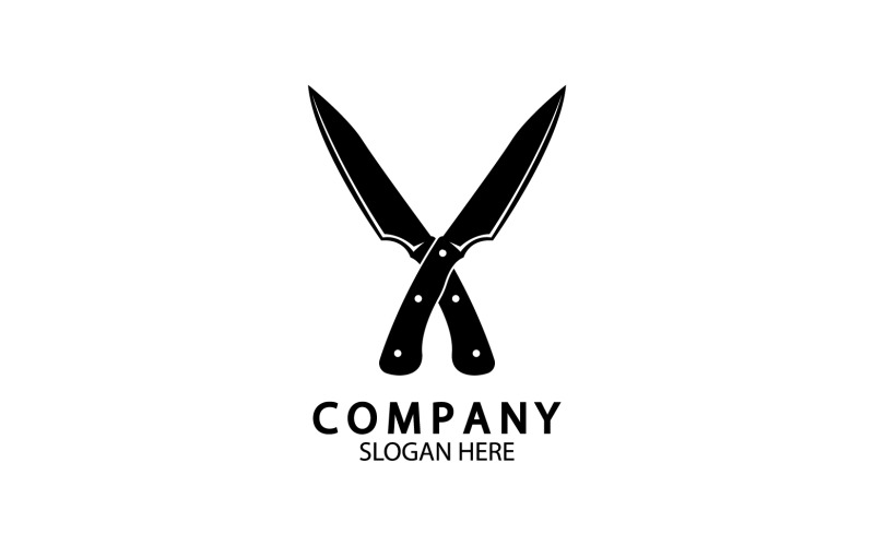 Logo šablony symbolu kuchyňského nože vektorové verze 7