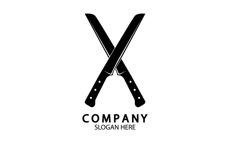 Plantilla de símbolo de cuchillo de cocina logo vector versión 33