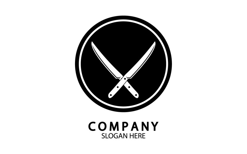 Plantilla de símbolo de cuchillo de cocina logo vector versión 53