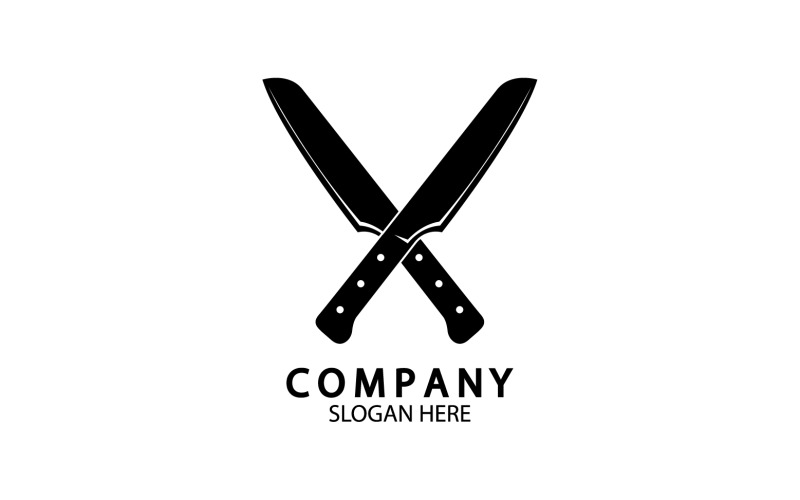 Plantilla de símbolo de cuchillo de cocina logo vector versión 5