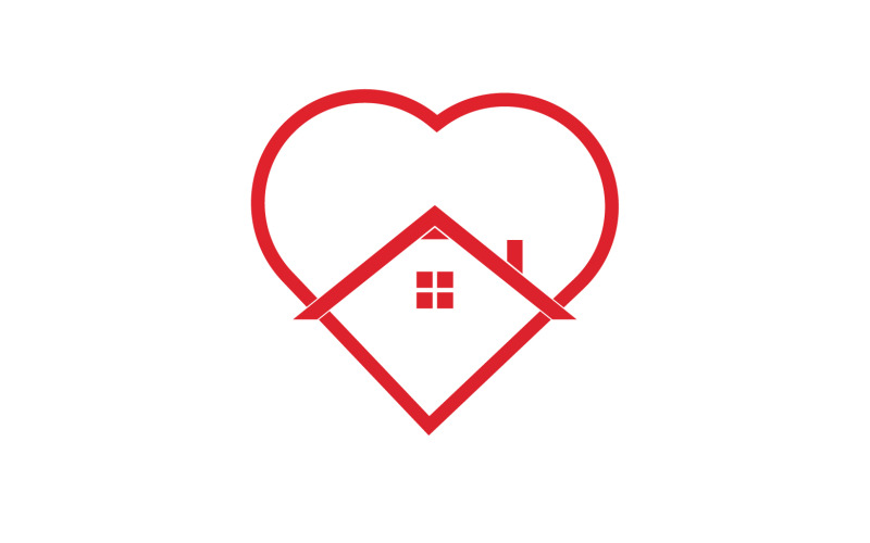 Amour maison doux coeur symbole logo version 13