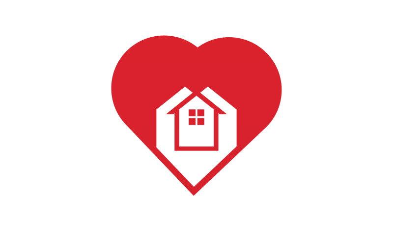 Amour maison doux coeur symbole logo version 20