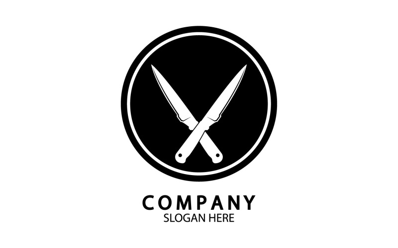 Coltello da cucina simbolo modello logo vettoriale versione 60
