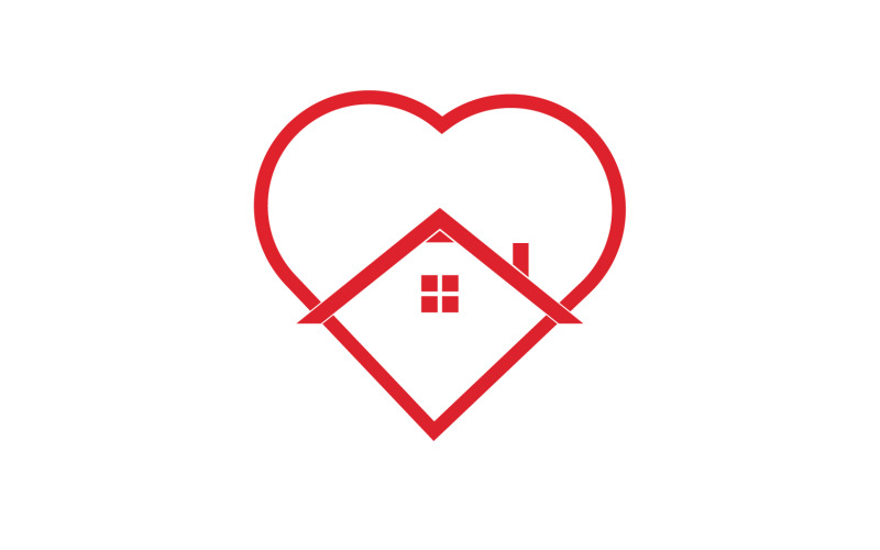 Evimi seviyorum tatlı kalp sembolü logo sürüm 13
