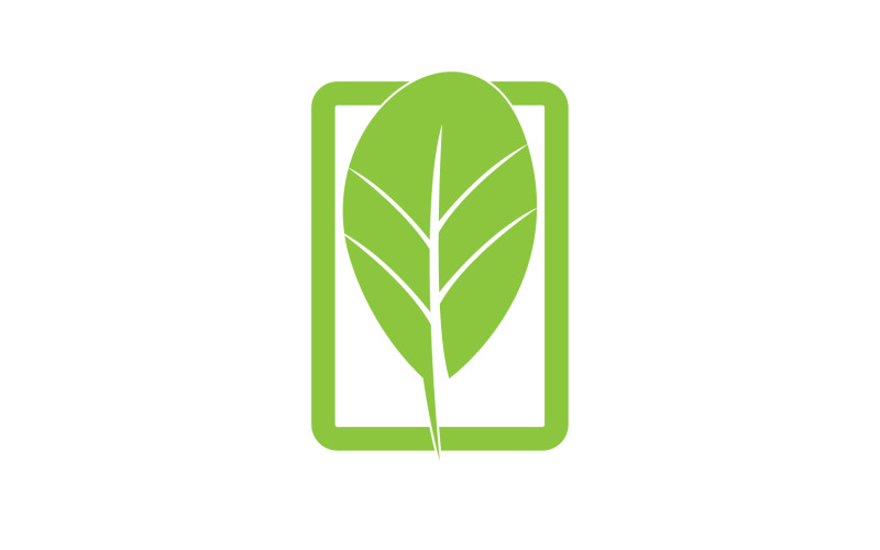Logotipo de icono de árbol ecológico de hoja verde versión 6