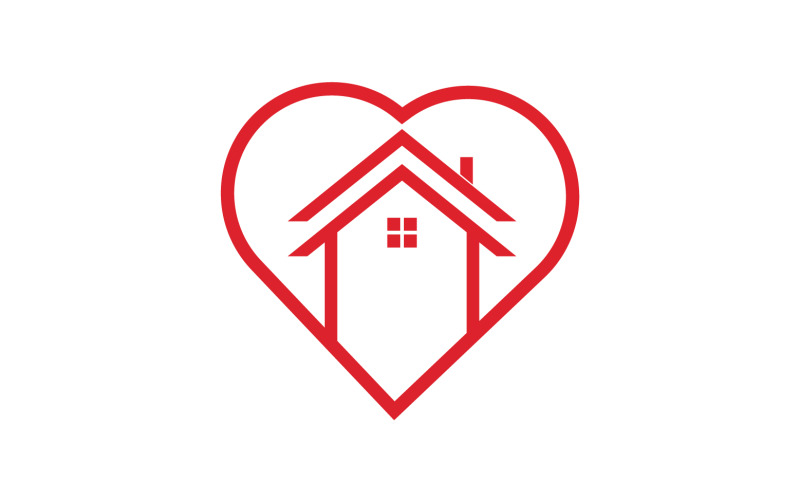 Версія 11 логотипу символу любові до дому, солодкого серця