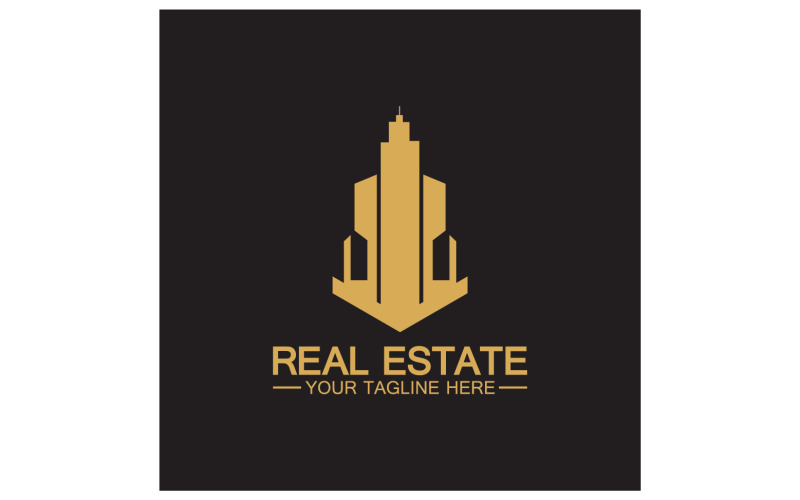 Modèle de logo de tour de bâtiment immobilier version 11