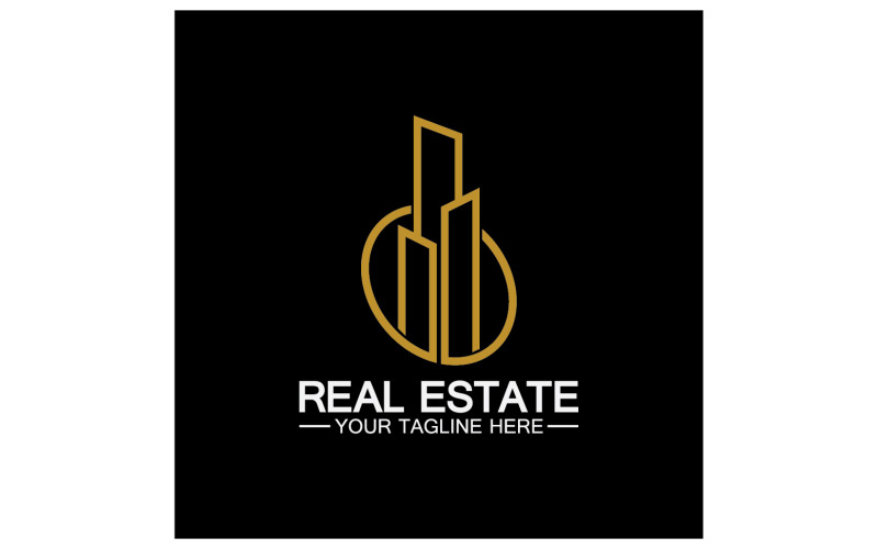 Modèle de logo de tour de bâtiment immobilier version 22