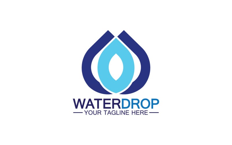 Modèle de logo d'eau douce nature bleue goutte d'eau version 28