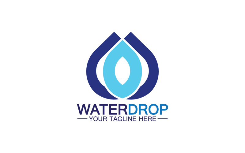 Modello di logo Waterdrop blu natura acqua dolce versione 28