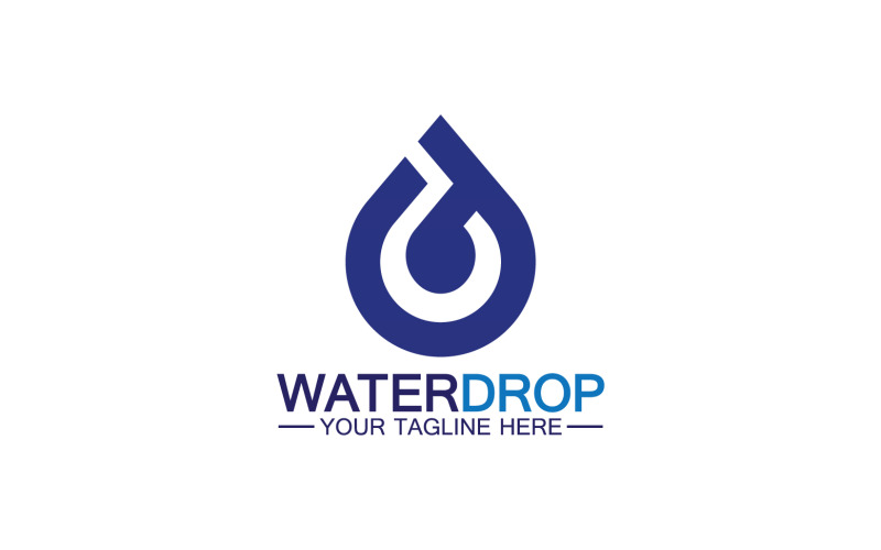 Modello logo Waterdrop blu natura acqua dolce versione 25