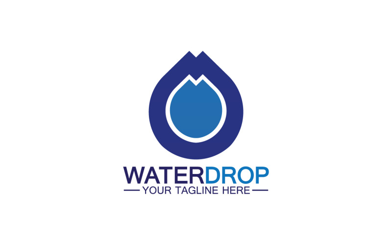 Modello logo Waterdrop blu natura acqua dolce versione 31