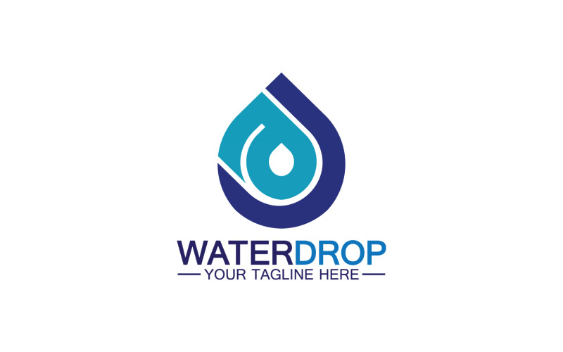 Modello logo Waterdrop blu natura acqua dolce versione 36