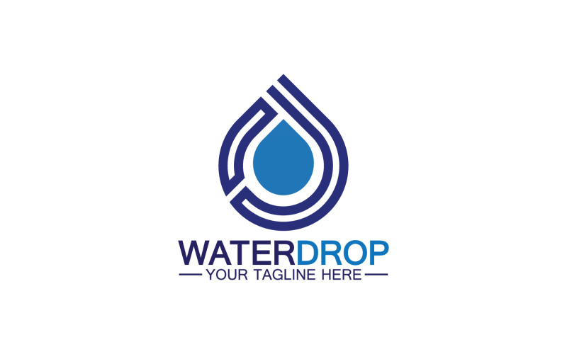 Modello logo Waterdrop blu natura acqua dolce versione 44