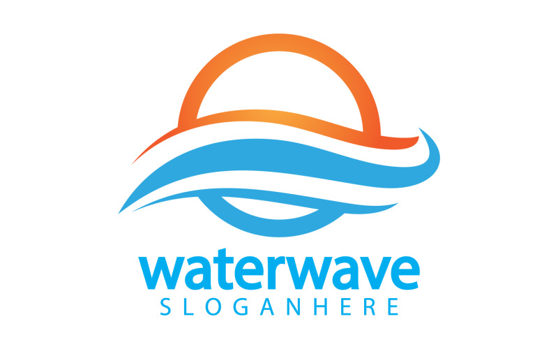 Modello logo Waterwave natura acqua dolce versione 19