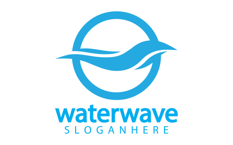 Modelo de logotipo de água doce da natureza Waterwave versão 24